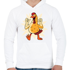 PRINTFASHION Kakas - Férfi kapucnis pulóver - Fehér