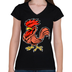 PRINTFASHION Kakas - Női V-nyakú póló - Fekete