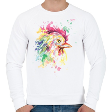 PRINTFASHION Kakas vízfesték - Férfi pulóver - Fehér