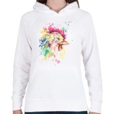 PRINTFASHION Kakas vízfesték - Női kapucnis pulóver - Fehér
