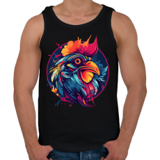 PRINTFASHION Kakasfej - Férfi atléta - Fekete