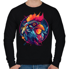 PRINTFASHION Kakasfej - Férfi pulóver - Fekete