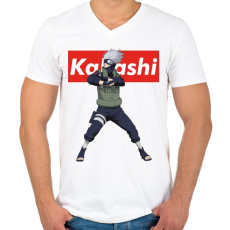 PRINTFASHION Kakashi Hatake - Férfi V-nyakú póló - Fehér