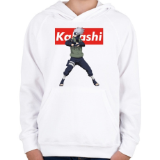 PRINTFASHION Kakashi Hatake - Gyerek kapucnis pulóver - Fehér