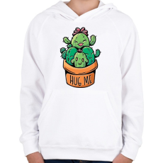 PRINTFASHION Kaktusz család - Gyerek kapucnis pulóver - Fehér