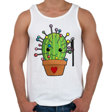 PRINTFASHION Kaktusz gombostűkkel - Férfi atléta - Fehér atléta, trikó