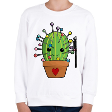 PRINTFASHION Kaktusz gombostűkkel - Gyerek pulóver - Fehér gyerek pulóver, kardigán