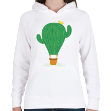 PRINTFASHION Kaktusz léghajó - Női kapucnis pulóver - Fehér női pulóver, kardigán