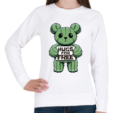 PRINTFASHION Kaktusz medve - Női pulóver - Fehér
