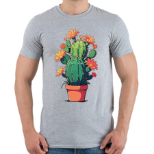 PRINTFASHION Kaktusz növény - Férfi póló - Sport szürke férfi póló