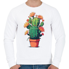PRINTFASHION Kaktusz növény - Férfi pulóver - Fehér