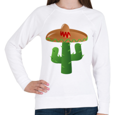 PRINTFASHION Kaktusz-sombrero - Női pulóver - Fehér
