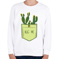 PRINTFASHION Kaktusz zsebminta - Gyerek pulóver - Fehér gyerek pulóver, kardigán