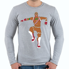 PRINTFASHION Kalácsember Skin - Férfi hosszú ujjú póló - Sport szürke férfi póló