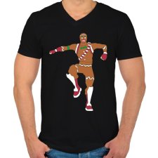 PRINTFASHION Kalácsember Skin - Férfi V-nyakú póló - Fekete férfi póló