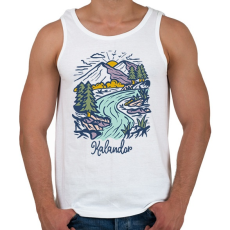 PRINTFASHION Kalandor - Férfi atléta - Fehér