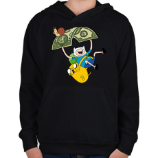 PRINTFASHION Kalandra fel! - Gyerek kapucnis pulóver - Fekete