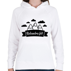 PRINTFASHION Kalandra fel! - Női kapucnis pulóver - Fehér