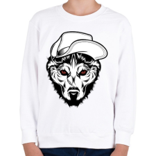 PRINTFASHION Kalapos farkas - Gyerek pulóver - Fehér gyerek pulóver, kardigán