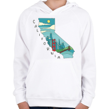 PRINTFASHION Kalifornia - Gyerek kapucnis pulóver - Fehér gyerek pulóver, kardigán