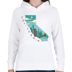 PRINTFASHION Kalifornia - Női kapucnis pulóver - Fehér