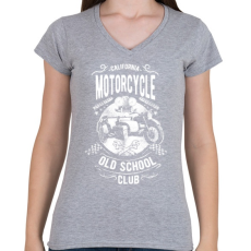 PRINTFASHION Kaliforniai öreg motorosok - Női V-nyakú póló - Sport szürke