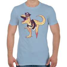 PRINTFASHION Kalóz dínó - Férfi póló - Világoskék férfi póló