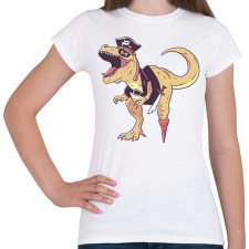 PRINTFASHION Kalóz dínó - Női póló - Fehér női póló