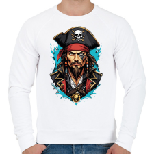 PRINTFASHION Kalóz - Férfi pulóver - Fehér férfi pulóver, kardigán