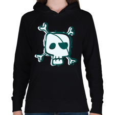 PRINTFASHION Kalóz halálfej - Női kapucnis pulóver - Fekete női pulóver, kardigán