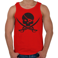 PRINTFASHION Kalóz koponya - Férfi atléta - Piros