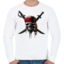 PRINTFASHION Kalóz koponya - Férfi pulóver - Fehér férfi pulóver, kardigán