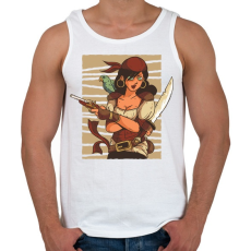 PRINTFASHION Kalóz nő - Férfi atléta - Fehér