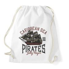 PRINTFASHION Kalózhajó - Caribbean Sea - Sportzsák, Tornazsák - Fehér tornazsák