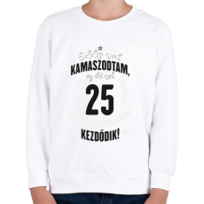 PRINTFASHION kamasz-25-black-white - Gyerek pulóver - Fehér