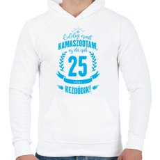 PRINTFASHION kamasz-25-cyan - Férfi kapucnis pulóver - Fehér