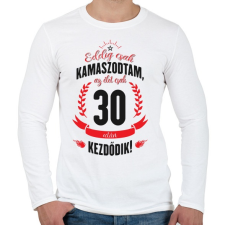 PRINTFASHION kamasz-30-black-red - Férfi hosszú ujjú póló - Fehér férfi póló