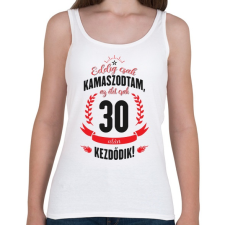 PRINTFASHION kamasz-30-black-red - Női atléta - Fehér női trikó