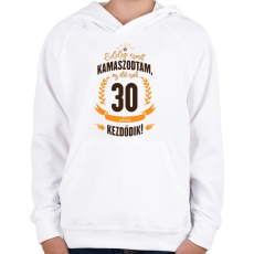 PRINTFASHION kamasz-30-brown-orange - Gyerek kapucnis pulóver - Fehér