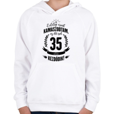 PRINTFASHION kamasz-35-black - Gyerek kapucnis pulóver - Fehér gyerek pulóver, kardigán