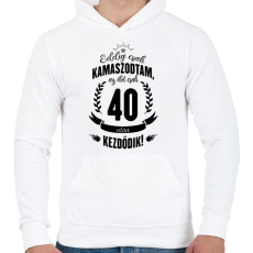PRINTFASHION kamasz-40-black - Férfi kapucnis pulóver - Fehér