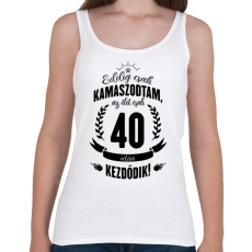 PRINTFASHION kamasz-40-black - Női atléta - Fehér