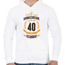 PRINTFASHION kamasz-40-brown-orange - Férfi kapucnis pulóver - Fehér férfi pulóver, kardigán