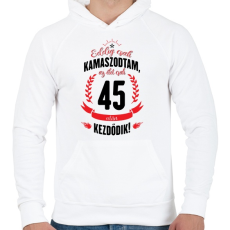 PRINTFASHION kamasz-45-black-red - Férfi kapucnis pulóver - Fehér