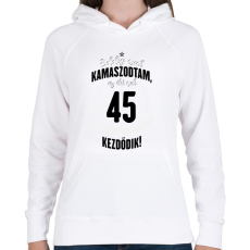 PRINTFASHION kamasz-45-black-white - Női kapucnis pulóver - Fehér