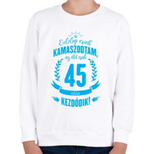 PRINTFASHION kamasz-45-cyan - Gyerek pulóver - Fehér gyerek pulóver, kardigán