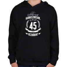 PRINTFASHION kamasz-45-white - Gyerek kapucnis pulóver - Fekete