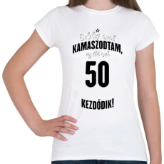 PRINTFASHION kamasz-50-black-white - Női póló - Fehér