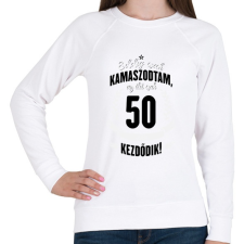 PRINTFASHION kamasz-50-black-white - Női pulóver - Fehér női pulóver, kardigán