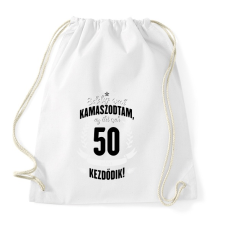 PRINTFASHION kamasz-50-black-white - Sportzsák, Tornazsák - Fehér tornazsák